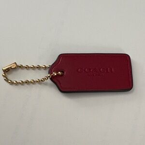 Coach Burgundy/Red Leather Key Holder or Bag tag